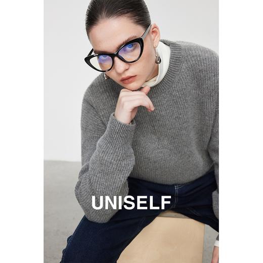 全羊毛软糯时髦基础圆领毛衣女2023秋冬新款百搭长袖上衣 商品图3