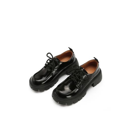 系带小皮鞋女2023秋冬复古英伦风粗跟乐福鞋女甜酷JK制服女生鞋子 商品图3