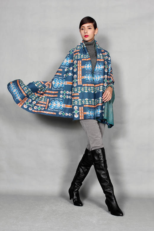 【伯妮斯茵】 163W222-绿色主题围巾--《呼吸枫丹白露自然情怀》 商品图5