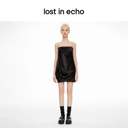 lost in echo2024春季新款设计师品牌手工立裁花苞迷你吊带连衣裙 商品图3