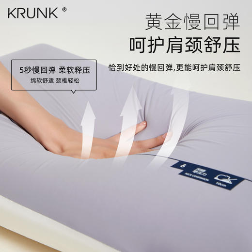 【亚朵酒店同款 护颈安眠枕】KRUNK超柔慢回弹安眠枕｜ 5秒慢回弹分散压力柔软承托 云感裸肌记忆枕  商品图1