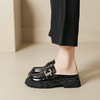 真皮凉鞋包头半拖鞋女2023春季新款英伦风厚底小皮鞋外穿C扣单鞋 商品缩略图1