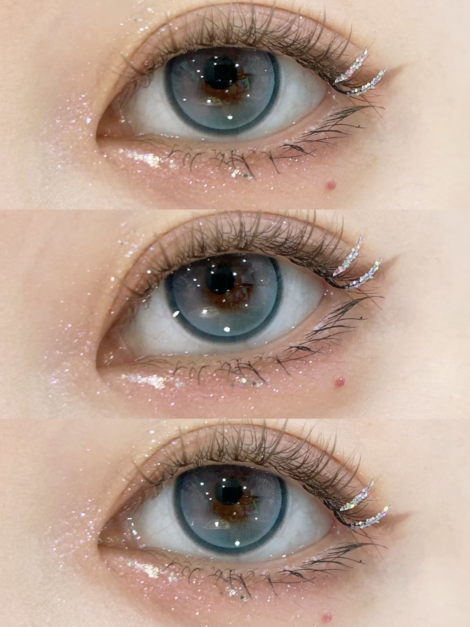WOOLILENS 彩虹中毒%蓝14.2mm 半年抛彩色隐形眼镜 1副/2片 左右眼度数可不同 - VVCON美瞳网