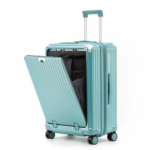 多功能时尚行李箱登机箱前开盖扩展层拉杆箱内置USB充电电脑隔层水杯架 商品图0