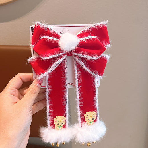 【儿童新年蝴蝶结发饰】公主小女孩发夹宝宝可爱女童过年红色发卡头饰 商品图9
