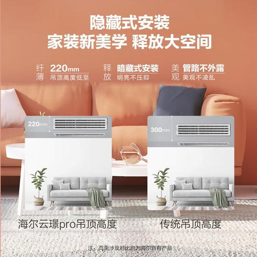海尔（Haier）云璟Pro风管机一拖一中央空调超薄嵌入风管机2匹家用新一级全直流变频三菱压缩机KFRd-50NW/71EBA81U1 商品图3