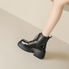 甜酷女生马丁靴女2023秋冬款英伦系带短靴7cm增高厚底高跟漆皮靴 商品缩略图1