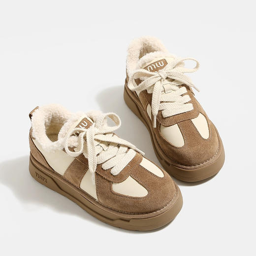 康珊复古厚底德训鞋2024春季新款女鞋运动鞋休闲加绒板鞋秋冬 商品图1