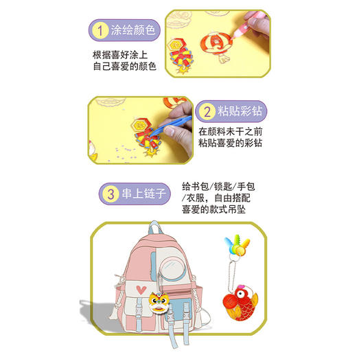 福利🧧【DIY新年免烤胶画】儿童免烤胶画新春水晶胶画 diy手工涂鸦画女孩创意套装礼物 玩转梦幻色彩 商品图2