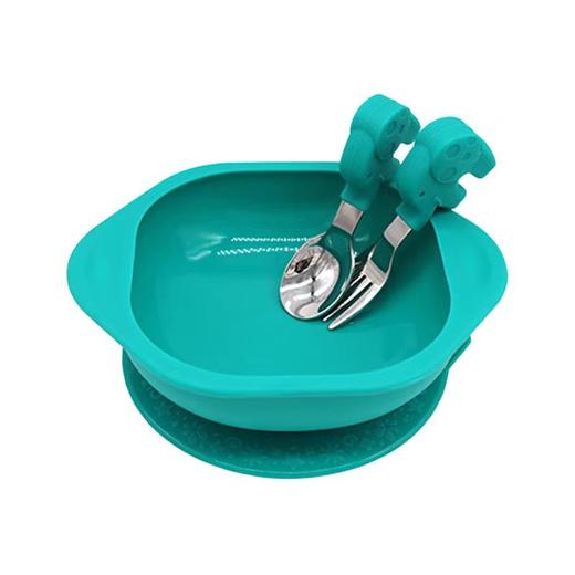 Marcus&Marcus 马库狮婴儿童宝宝碗叉勺碗套装不锈钢勺叉辅食碗防摔训练餐具 商品图1