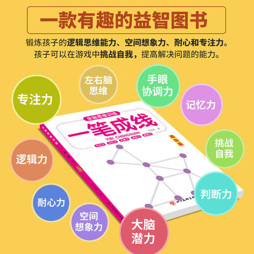 【书行】全脑思维训练3456幼儿一笔成线全脑开发大脑智力开发专注力训练数学逻辑提升幼儿园小中大班连数成图迷宫大闯关益智书籍 商品图2