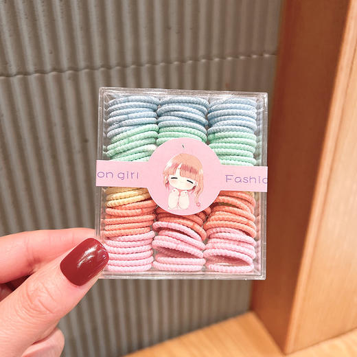 【90根装】儿童皮筋不伤发弹性好头绳发饰橡皮筋扎头发发圈头饰女童罐装小号 商品图11