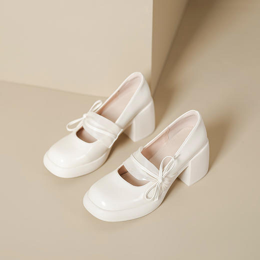 {穿上可以跳舞的鞋子}现货秒发2023春季爆款高跟玛丽珍鞋粗跟单鞋 商品图2