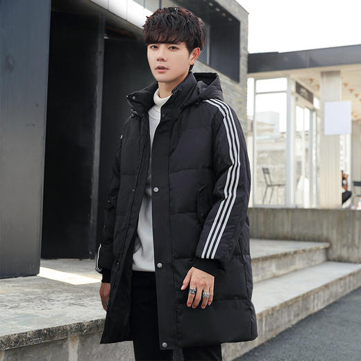 【蓬松柔软】三杠羽绒服 休闲保暖连帽 90白鸭绒羽绒服 男女同款 商品图3