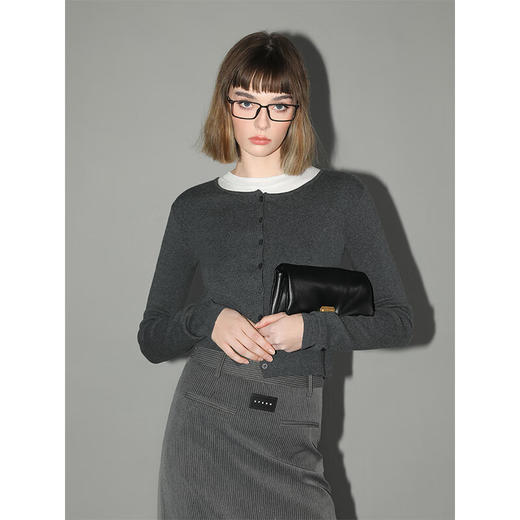 【限时特惠】COCOBELLA[32支双股]细腻弹力短款针织衫女叠穿小开衫MZ0001 商品图1