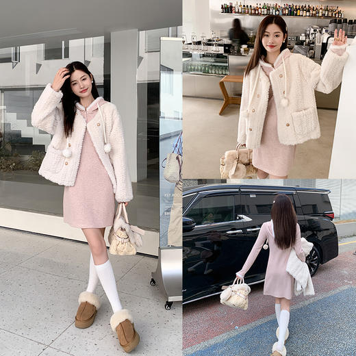 <曾小咸推荐>【芭比girl】粉色连帽连衣裙 商品图2