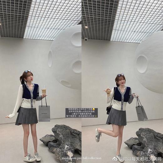 XS码 限时价 金蘑菇菇【私立校花tb套】盐甜系经典学院风修身针织开衫 商品图2