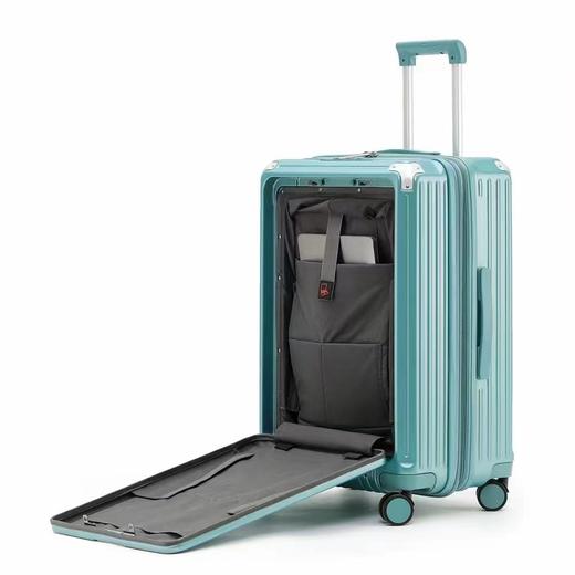 多功能时尚行李箱登机箱前开盖扩展层拉杆箱内置USB充电电脑隔层水杯架 商品图3