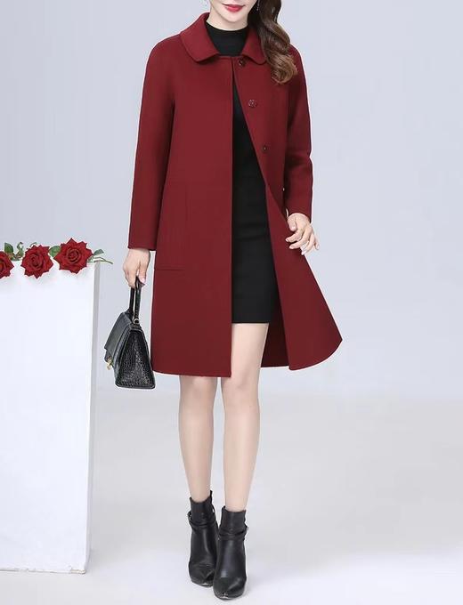 D6193       时尚气质休闲百搭中长款双面羊绒大衣（细节有差异，以实拍为准） 商品图2