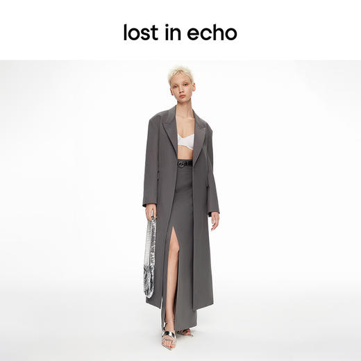 lost in echo2024春季新款设计师品牌背部镂空时髦长款西装外套 商品图4
