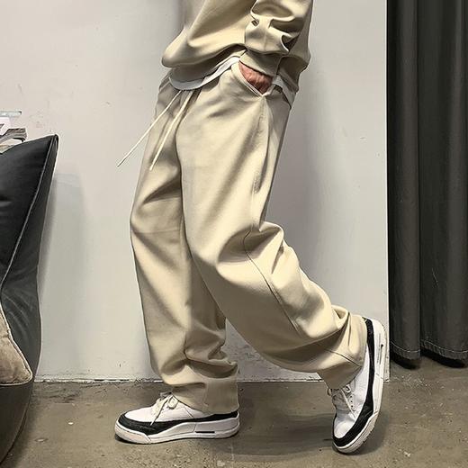 徐太浪高品质黑色休闲裤男潮牌大码宽松直筒垂感阔腿长裤 商品图2