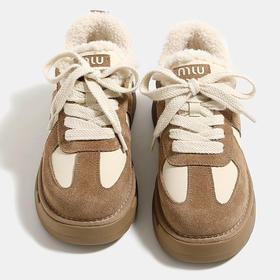 康珊复古厚底德训鞋2024春季新款女鞋运动鞋休闲加绒板鞋秋冬