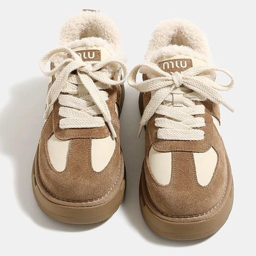 康珊复古厚底德训鞋2024春季新款女鞋运动鞋休闲加绒板鞋秋冬 商品图0