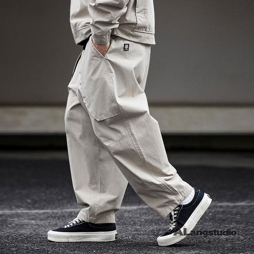 徐太浪美式工装大口袋运动裤男秋季潮流青年宽松直筒纯色休闲裤子 商品图1