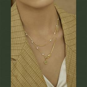 Oflye潮流饰品 长款可调节珍珠叠戴项链女轻奢小众新款爆款气质时尚秋冬毛衣链