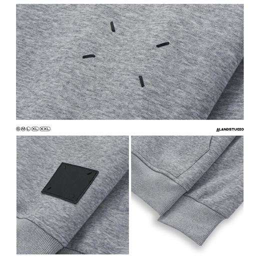 徐太浪开衫连帽加绒卫衣男秋冬美式潮牌纯色简约拉链灰色运动外套 商品图3