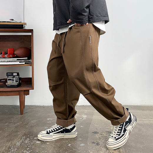 徐太浪美式休闲加绒厚款宽松直筒长裤男冬季新款oversieze工装裤 商品图3