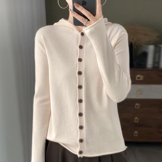 温暖百搭多款可选安迪绒绞花连帽开衫打底衫半身裙 商品图12