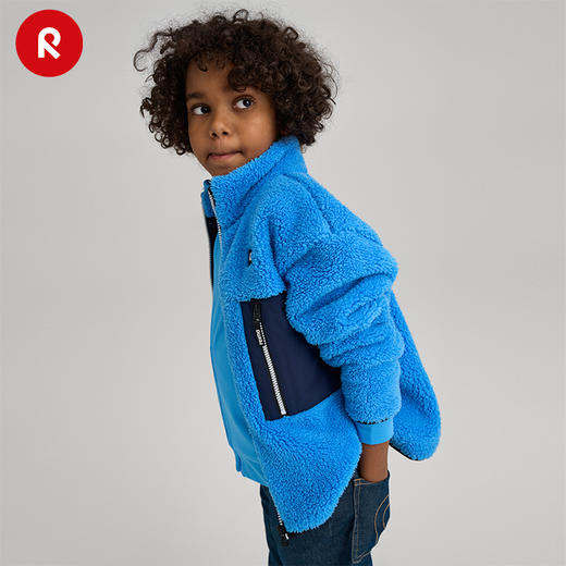 reima男女儿童抓绒卫衣大童2024春季新款摇粒绒保暖长袖外套 商品图1