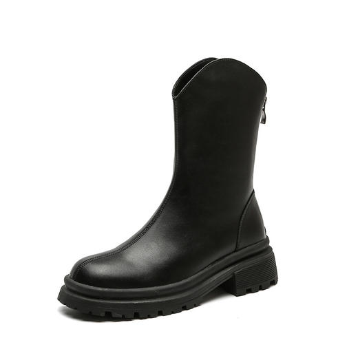 葡萄妈短靴2022秋冬新款马丁靴韩版瘦瘦靴百搭粗跟厚底圆头靴子女 商品图6