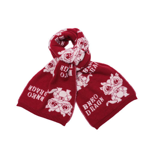 冬季休闲 红色护颈围脖【新年防寒保暖 舒适透气个性 生肖龙围巾】新年拜年围巾 商品图4