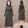 QYMYM-23HR20-Y格纹连衣裙中长款妈妈装A字裙春秋新款翻领厚款时尚气质连衣裙 商品缩略图2