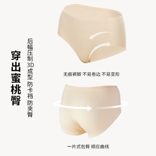 雅黛丽内裤女无痕亲肤透气中腰三角裤纯棉底裆高弹无尺码短裤头女 商品图6