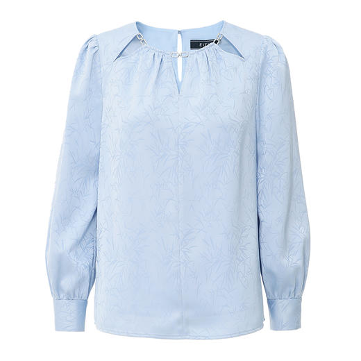 EITIE爱特爱中式草木印花气质直筒蓝色通勤衬衫上衣24春新款A2413305 商品图5