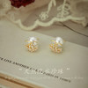 Oflye潮流饰品 镶钻轻奢天然淡水珍珠耳钉女新款耳环小众设计耳饰 商品缩略图3