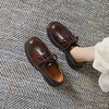 小皮鞋女2025春款系带复古英伦风圆头粗跟单鞋高级感擦色乐福鞋 商品缩略图6