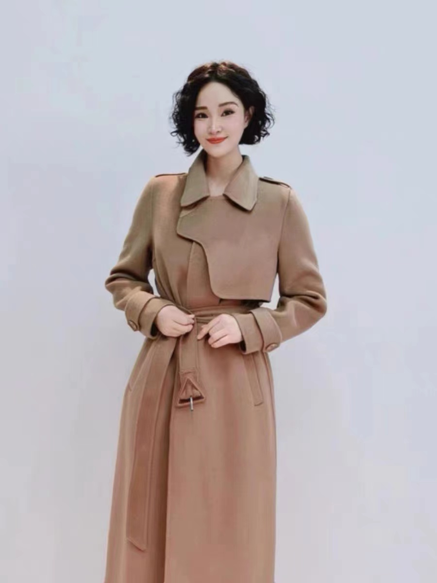 D6074       气质高端时尚修身显瘦双面羊绒大衣外套