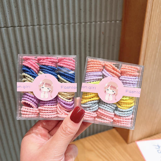 【90根装】儿童皮筋不伤发弹性好头绳发饰橡皮筋扎头发发圈头饰女童罐装小号 商品图3