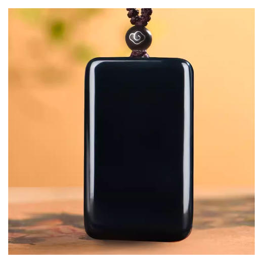 新疆和田玉墨玉平安牌吊坠 商品图1