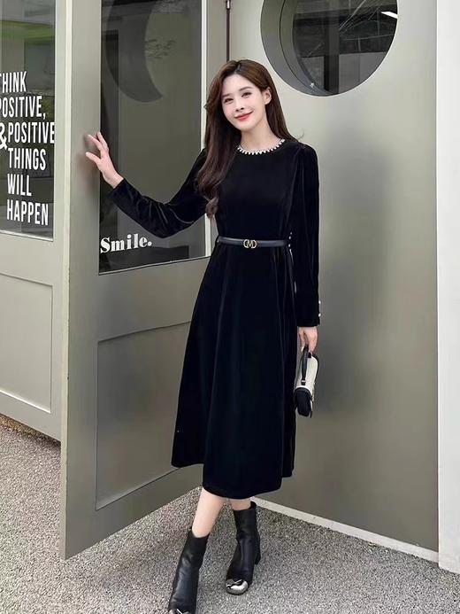 女黑丝绒连衣裙920 商品图3