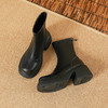 小个子显高厚底弹力瘦瘦靴防水台粗跟韩系小短靴女轻底秋冬款靴子 商品缩略图5