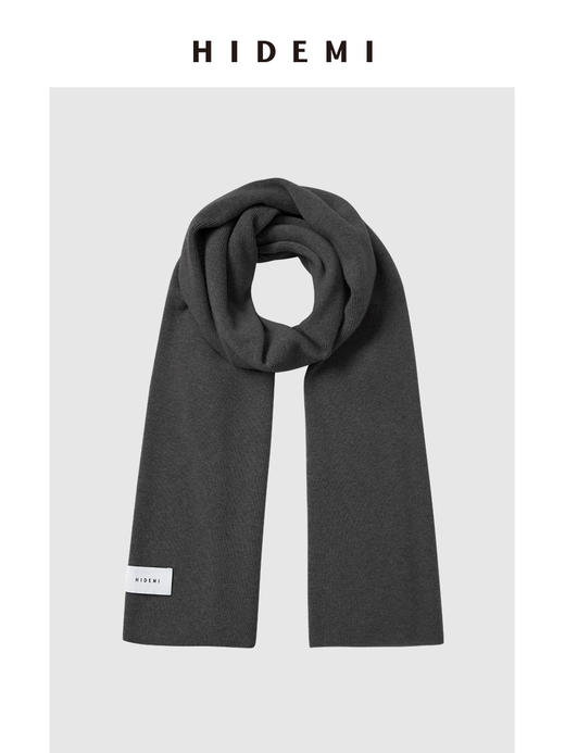 HIDEMI 进口美利奴羊毛长款加厚款大围巾 乌木棕/车厘子红/燕麦米/深灰/黑色 商品图3
