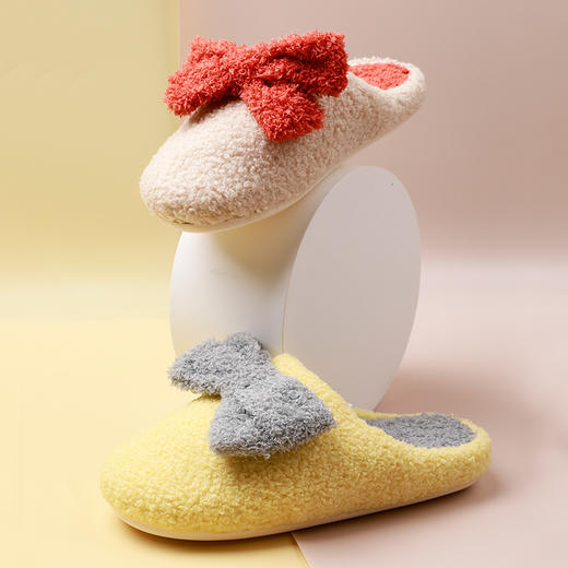 智庭可爱蝴蝶结秋冬居家棉拖鞋ZT2120 商品图3