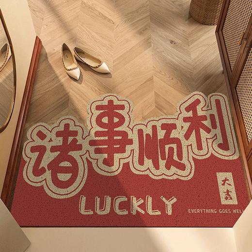 年终大促【室内室外都可用，经得住考验！】新中式家用丝圈地垫，入户门刮泥蹭土脚垫，喜庆易打理可裁剪玄关门垫-QQ 商品图12