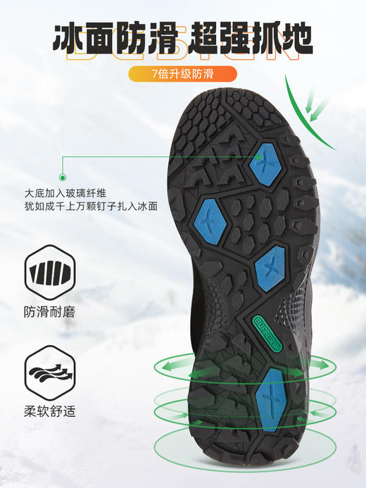 户外特工冬季新款高帮户外雪地靴女保暖加绒加厚东北防寒滑雪鞋男s13 商品图5