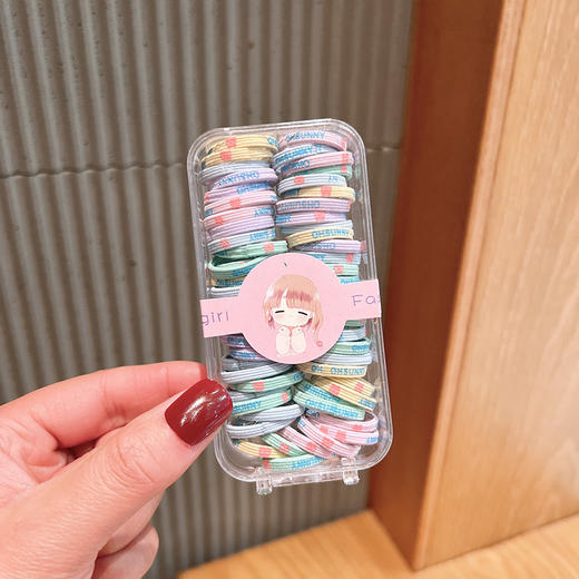 【90根装】儿童皮筋不伤发弹性好头绳发饰橡皮筋扎头发发圈头饰女童罐装小号 商品图13